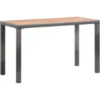 Syfax Table de jardin Anthracite et marron 123x60x74 cm Bois d'acacia