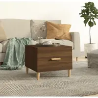 Prolenta Table basse exclusive - Bois en chêne brun, dimensions 50x50x40 cm, matériau composite bois