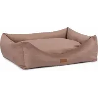 Adgo PIESIEKSOLANDIA Oaza Velvet Lit pour chien avec rebord, lit pour animaux, lit, lit au sol, coussin pour chien, canapé pour chien, lit pour chat, panier pour chien, M (70 x 60, marron)