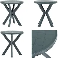 vidaXL Table de bistrot Vert Ø70 cm plastique - Table de jardin - Tables de jardin - Table de bistrot