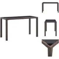 vidaXL Table de jardin marron 123 x 60 x 74 cm Poly Rotin - Tables de jardin