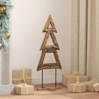Prolenta Maison Exclusive - Sapin de Noël avec support Marron 90 cm Bois massif Teck