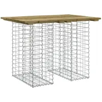Syfax Table de jardin Gabion Design 100x70x72 cm Bois de pin imprégné