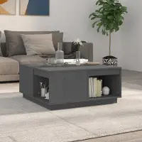 Prolenta Maison Exclusive - Table basse grise 80x81x36,5 cm en bois massif de pin