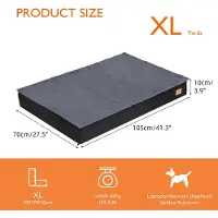 StarTech.com Lit pour grands chiens - Lit orthopédique XL pour chiens - Housse amovible et lavable - Intérieur imperméable - Matelas rectangulaire pour chien - Gris foncé avec bordure noire