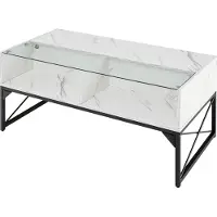 Northix Table basse LED aspect marbre & Couleurs de lumière réglables et amp; Table de salon Luminosité blanche