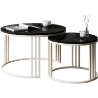 Sonstiges Set table basse tables d'appoint table de salon cadre cachemire noir