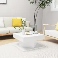 Prolenta Maison Exclusive - Table basse blanche 57x57x30 cm Matériau dérivé du bois