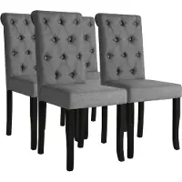 Syfax Chaises à manger lot de 4 gris foncé tissu
