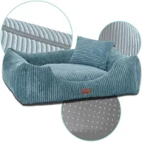 Adgo Lit pour chien Oaza avec bord, lit pour animaux, lit, lit de sol, oreiller pour chien