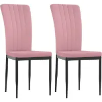 Syfax Chaise de salle à manger 2 pcs. Velours rose