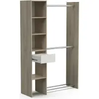 Dmora Floriana - Grande Armoire, 118x183h cm Chêne Brun, un Tiroir