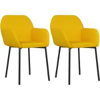 Syfax Chaises à manger lot de 2 Jaune Velours