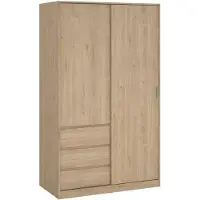 Dmora Sanjose - Armoire 2 Portes, 119x200h cm Chêne Brun, 4 Étagères