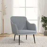 The Living Store fauteuil gris clair 63x76x80 cm tissu