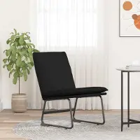 Prolenta Fauteuil de salon exclusif - Noir - 52x75x76 cm - Revêtement en tissu
