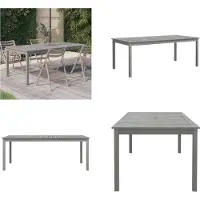 vidaXL Table de jardin Gris 200x100x75 cm Bois massif Acacia - Table de jardin - Meubles de jardin - Table