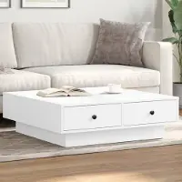 Prolenta Maison Exclusive - Table basse blanche 90x90x28 cm Matériau dérivé du bois