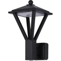 ITALUX Applique d'extérieur moderne lanterne conique 2 points LED 12W+3W couleur chaude noir sablé IP54 BONS