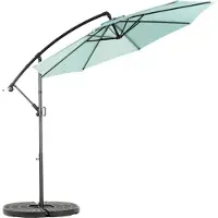 StarTech.com Parasol de jardin - Double face - 4,5 m - Manivelle - Résistant au vent - Sans pied - Turquoise