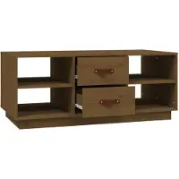 Syfax Table basse Marron miel 100x50x41 cm Bois massif de pin