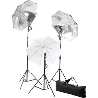 vidaXL Kit studio photo avec lampes, parapluies, fond & réflecteur