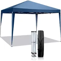 FCH 3x3m Pop Up Pavillion Tente de jardin Pavillon de réception Protection UV 50+ étanche, sac inclus, bleu