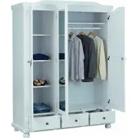 Dmora Somma - Armoire 3 Portes, 150x56 cm Blanc, 4 Étagères