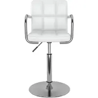 Syfax Chaise de salle à manger Blanc Similicuir