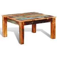 Syfax Table basse carrée Bois de récupération