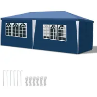 TolleTour Pavillon Tente de jardin - Tente de réception robuste de haute qualité avec pergola Bleu 3x6m