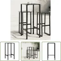 The Living Store Table de bar noire 50x50x110 cm Acier thermolaqué