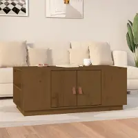 vidaXL Table basse brun miel 100x50x41 cm Pin massif - Table basse - Tables basses - Table d'appoint - Table de salon