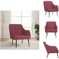 vidaXL Fauteuil rouge vin 63x76x80 cm Tissu - Fauteuil