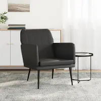 The Living Store Fauteuil Noir 61x78x80 cm Similicuir