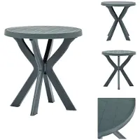 vidaXL Table de bistrot Vert Ø70 cm plastique - Tables de jardin