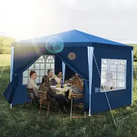 TolleTour Pavillon Tente de réception robuste - Tente événementielle de haute qualité et stabilité pour votre jardin Bleu 3x3m