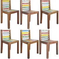 Syfax Chaises à manger lot de 6 bois de récupération solide