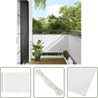 The Living Store Pare-vue de balcon Blanc 75x1000 cm 100 % polyester-Oxford