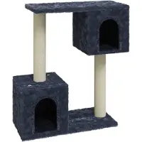Syfax Arbre à chat avec griffoirs en sisal Gris foncé 60 cm