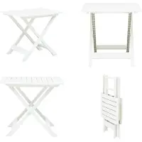 vidaXL Table de jardin pliante Blanc 79 x 72 x 70 cm Plastique - Table - Tables - Table de bistrot