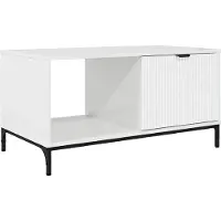 Syfax Table basse Blanc brillant 90 x 49 x 46 cm Bois d'ingénierie