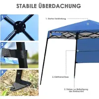 Northix Pavillon de jardin portable avec sac, 181 x 181 x 210 cm, bleu