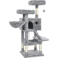 Feandrea Arbre à chat, arbre à chat avec revêtement doux, gris bleu