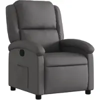 Sonstiges Fauteuil inclinable gris cuir véritable
