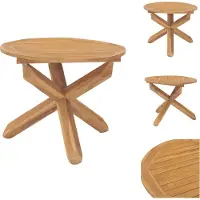 vidaXL Table de jardin Ø90x75 cm teck massif - Tables de jardin