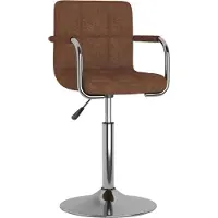 Syfax Chaise de salle à manger Marron Tissu