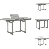 vidaXL Table de jardin (120-170)x80x75 cm Acacia massif - Tables de jardin