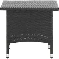 Syfax Table à thé Noir 50x50x47 cm Résine tressée