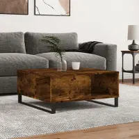 Prolenta Maison Exclusive - Table basse en chêne fumé 80x80x36,5 cm Matériau dérivé du bois